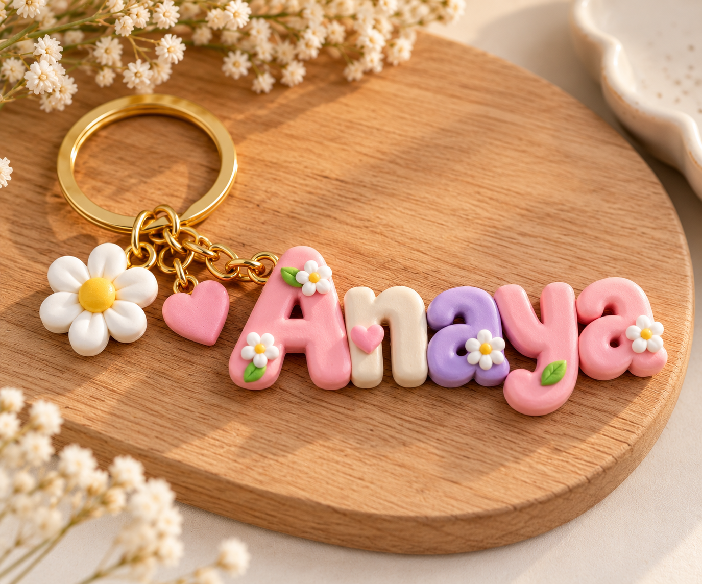 Clay Name Keychain