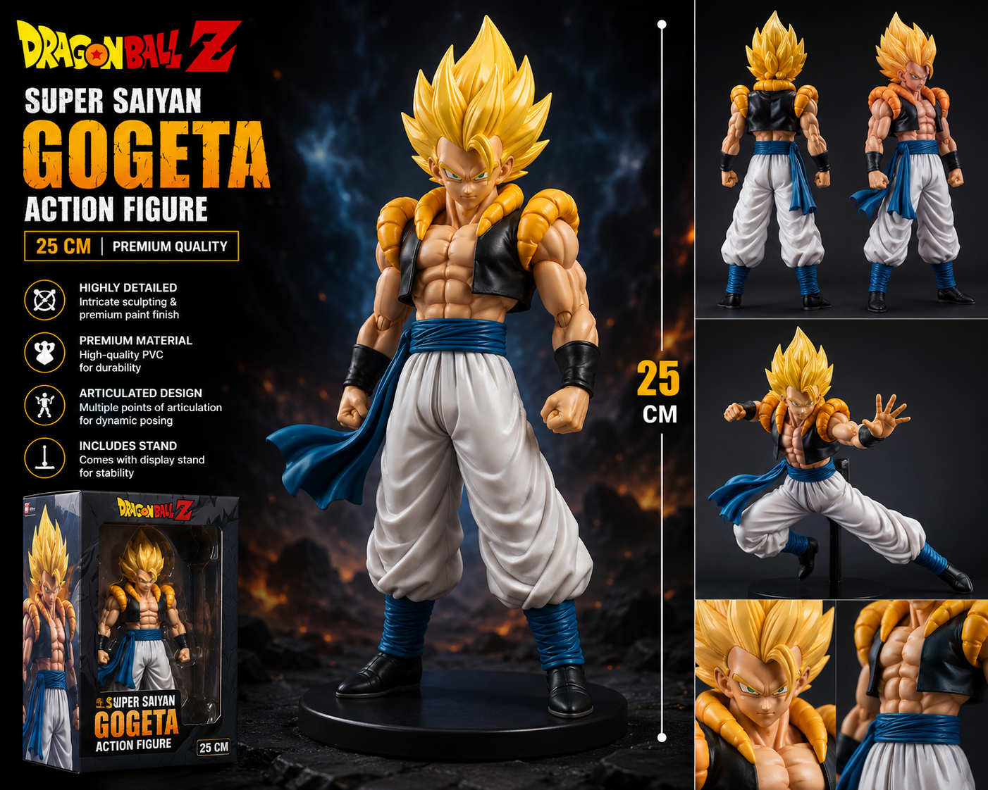 Dragon Ball Z Super Saiyan Gogeta Action Figure
